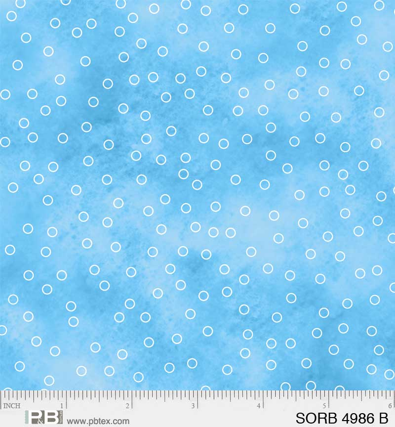 Sorbet:  BLUE CIRCLE DOTS Fabric (1/2 yd)