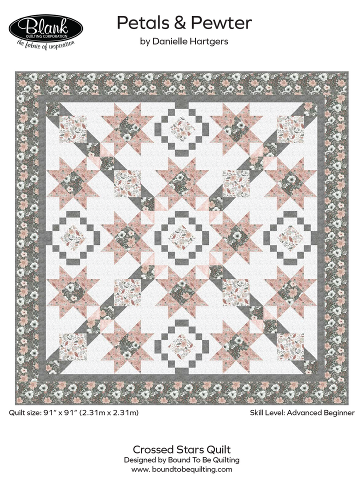 CROSSED STARS Quilt Kit feat. the Petals & Pewter Fabric Collection