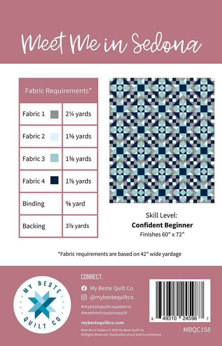 Meet Me in Sedona Quilt Pattern by My Beste Quilt Co.