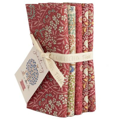 SANCTUARY: MAROON & RHUBARB 5pc. Fat Quarter Bundle Precuts by Tilda