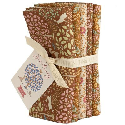 SANCTUARY: CARAMEL & OCHRE 5pc. Fat Quarter Bundle Precuts by Tilda