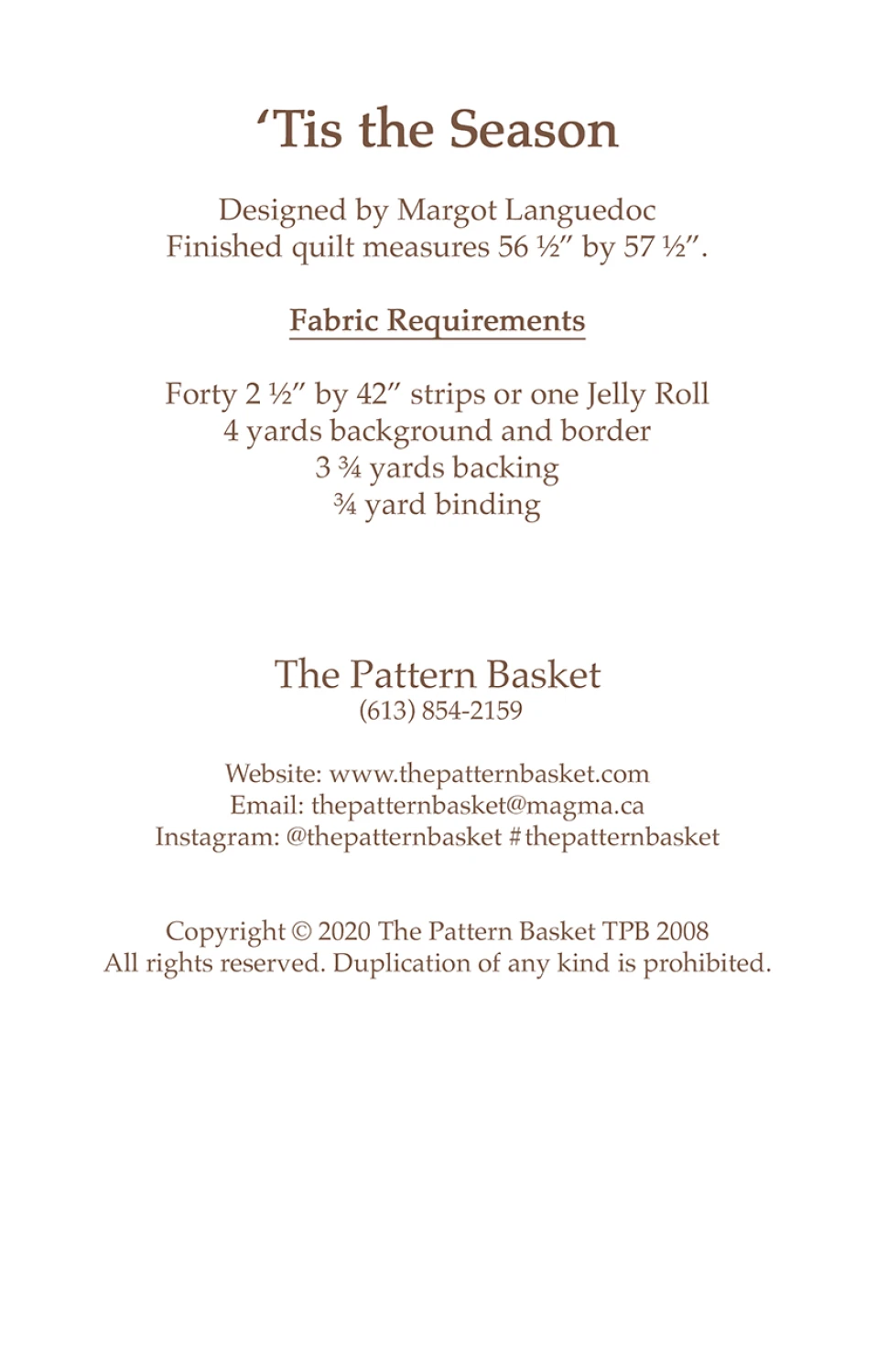 TIS THE SEASON Quilt Pattern