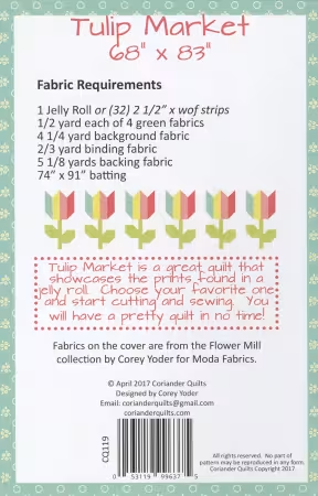 TULIP MARKET Quilt Pattern by Coriander Quilts