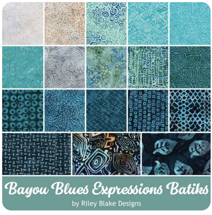 Expressions BATIKS BAYOU BLUES 10-Inch Stacker Precuts