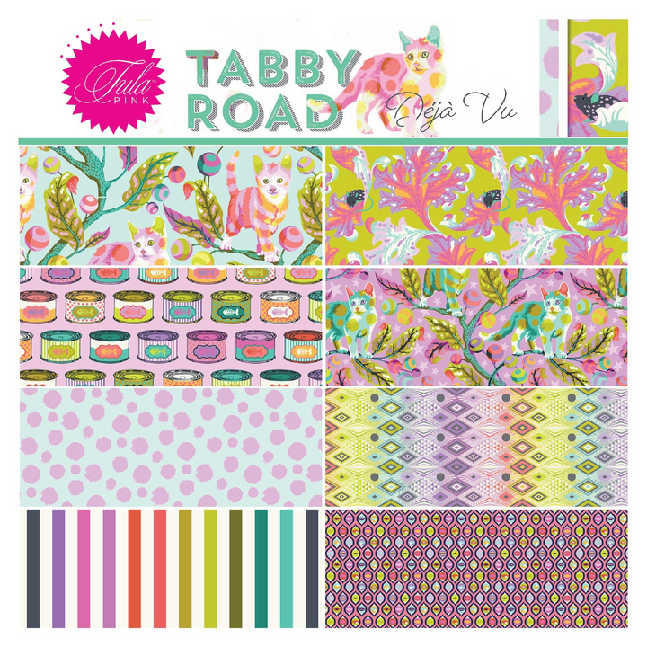 TABBY ROAD DEJA VU Fabric Collection Fat Quarter Bundle Precuts - by TULA PINK