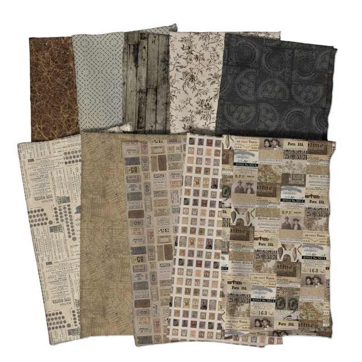 Eclectic Elements Palette: NEUTRAL Half-Yard Bundle by Tim Holtz