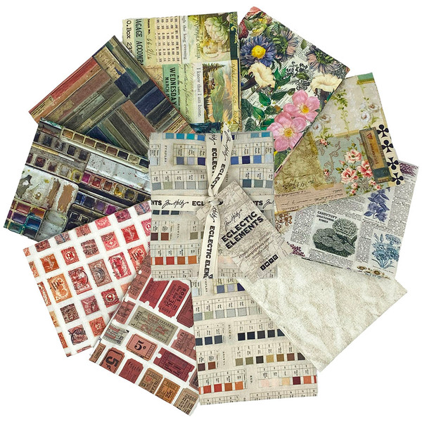Eclectic Elements Palette: MULTI Fat Quarter Bundle by Tim Holtz