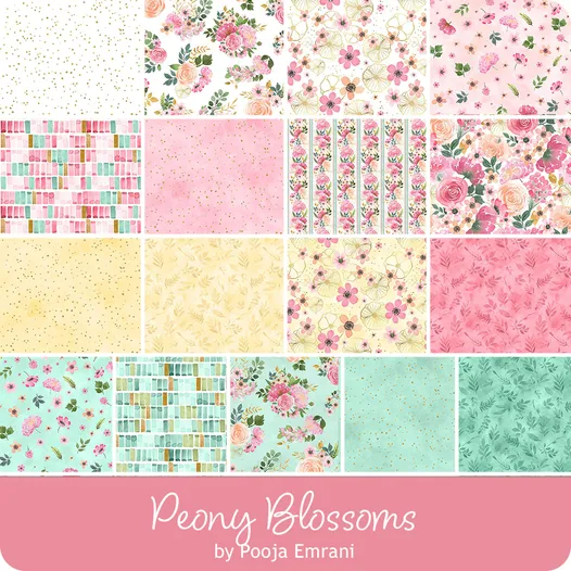 PEONY BLOSSOMS 10K 10-Inch Stacker by Wilmington Prints