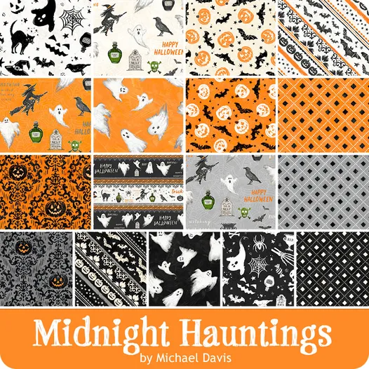 MIDNIGHT HAUNTINGS 5 Karat Gems 5-Inch Precuts by Wilmington Prints