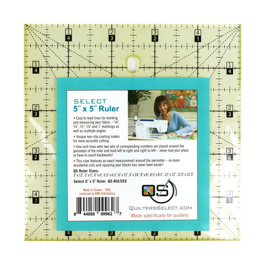QUILTERS SELECT Non-Slip 5"x5" Ruler