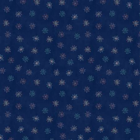 Navy Floral Foulard - Blissful Fabric Collection (1/2 yd.)