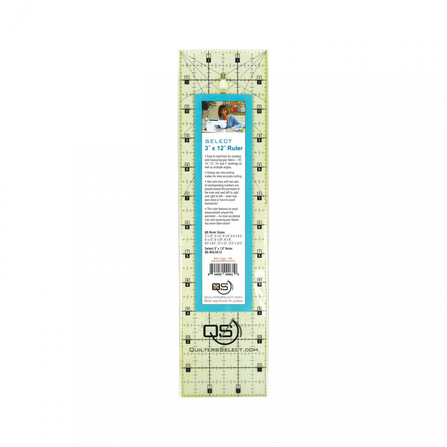 QUILTERS SELECT Non-Slip 3"X12" Ruler
