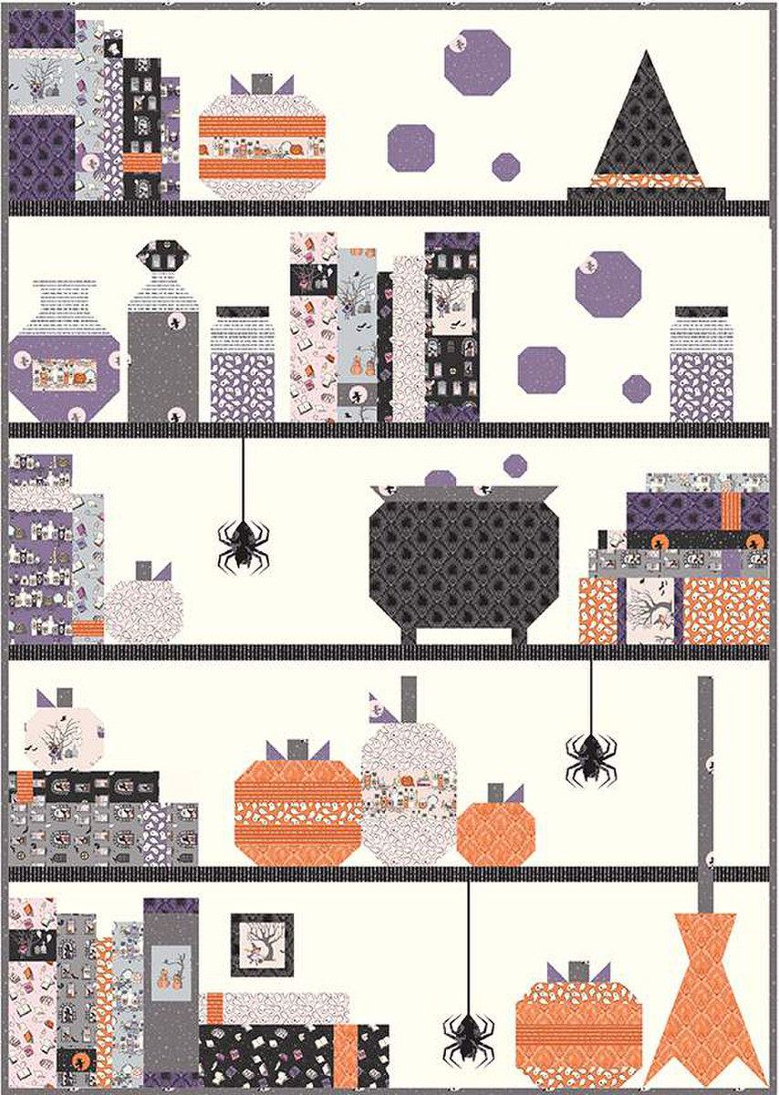 SPOOKY SHELFIE QUILT Pattern by MELISSA MORTENSON